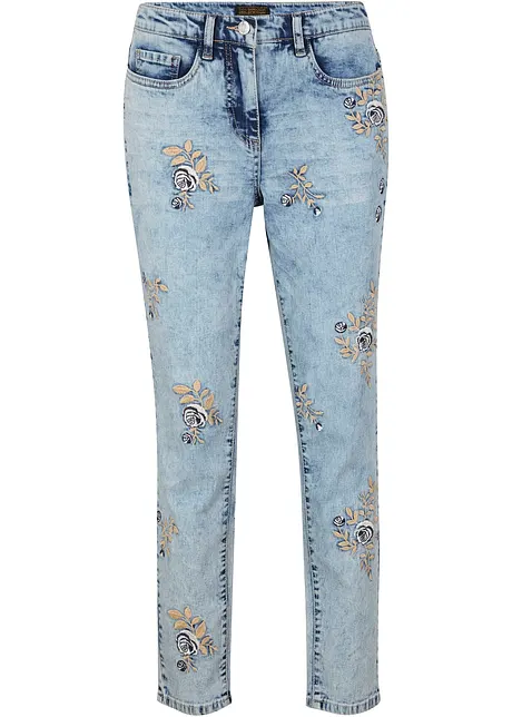 Jeans met bloemenborduursel, bonprix