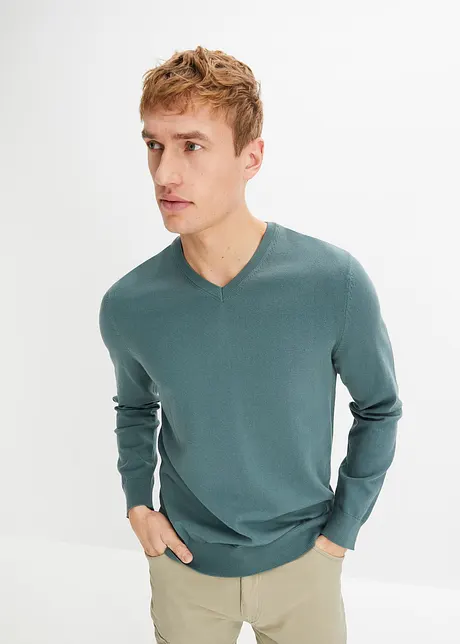 Fijn gebreide trui met V-hals, bonprix