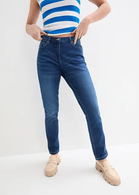 Stretch boyfriend jeans, mid waist, bonprix