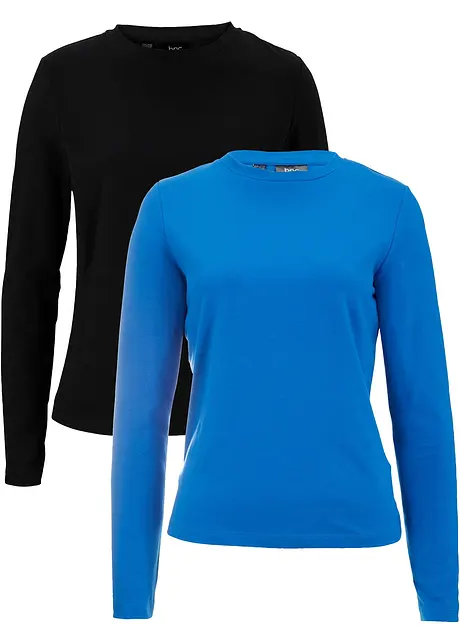 Longsleeve van biologisch katoen (set van 2), bonprix