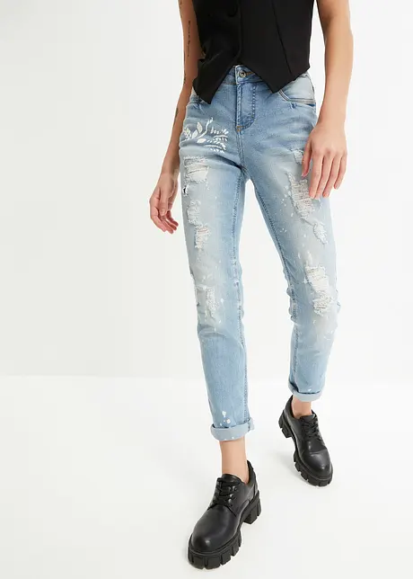 Straight jeans met destroyed effecten, bonprix