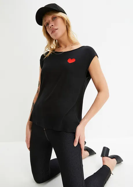 High-low shirt van soepel vallende viscosemix, bonprix