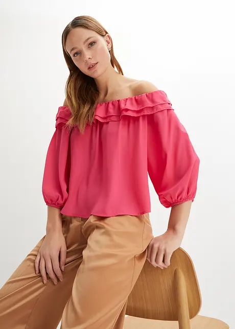 Carmen blouse van gerecycled polyester, bonprix