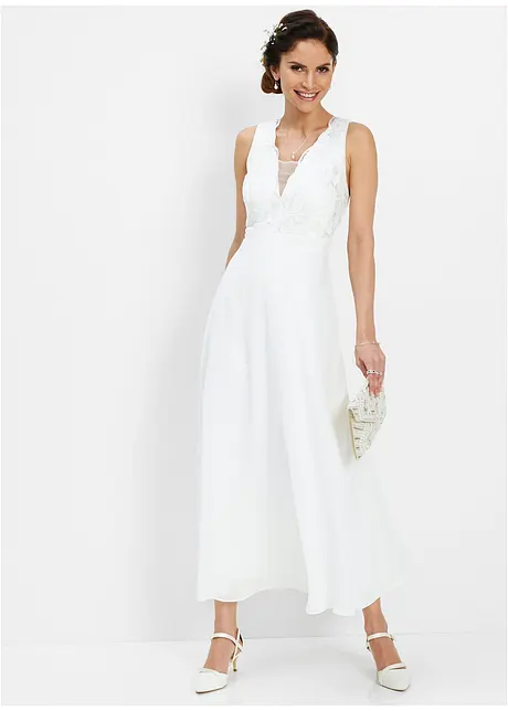 Maxi jurk met pailletten en borduursel, bonprix