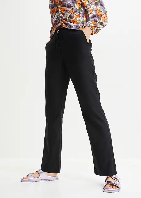 High waist linnen broek van een linnen-viscosemix, bonprix