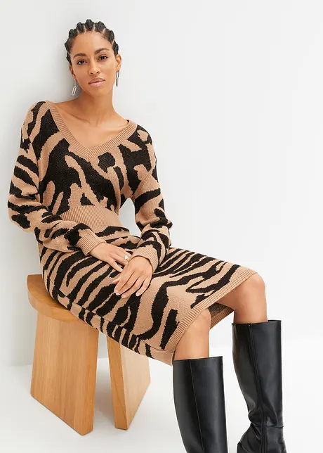 Gebreide jurk van jacquard, BODYFLIRT boutique