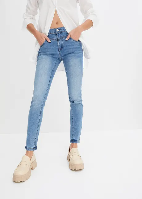 Skinny mid waist jeans, cropped, bonprix