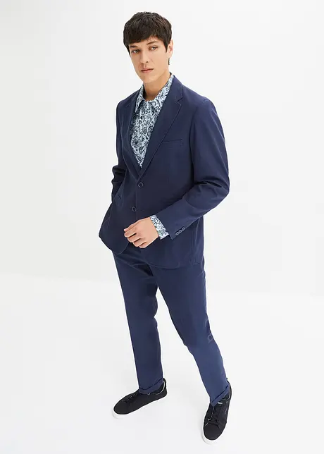 Pak met linnen, slim fit (2-dlg.), bonprix