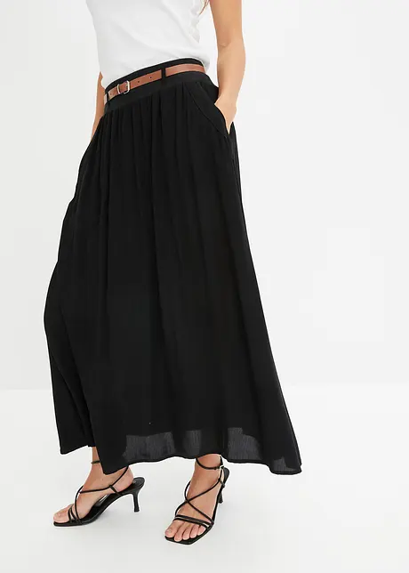 Maxi rok met riem (2-dlg. set), bonprix