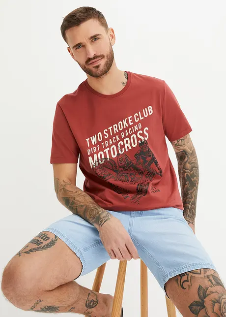 T-shirt van biologisch katoen met print, John Baner JEANSWEAR