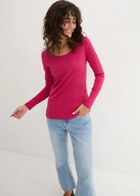 Katoenen longsleeve met ronde hals, bonprix