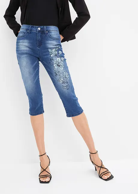 Capri jeans met vlinderprint, bonprix