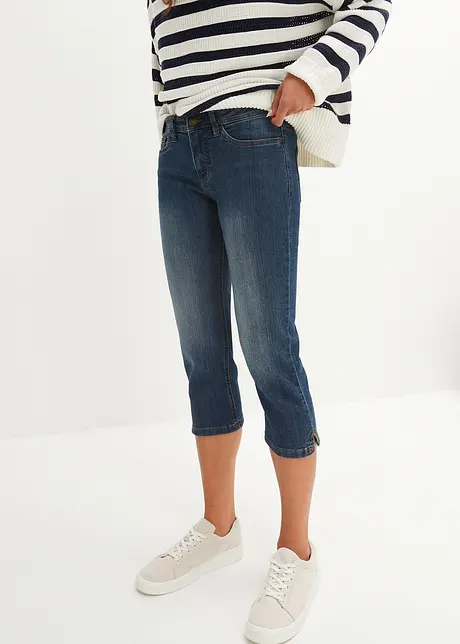 Slim fit jeans met mid waist, cropped, bonprix