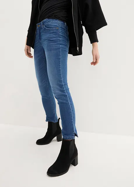Comfort stretch 7/8 jeans met splitten, bonprix