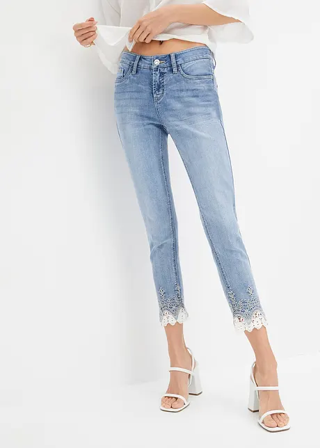 Skinny jeans met kant, bonprix