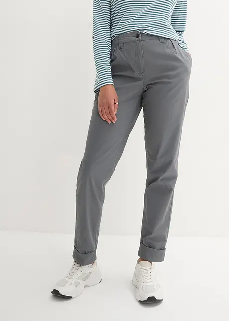 Stretch chino met comfortband en opgerolde pijpen, bonprix