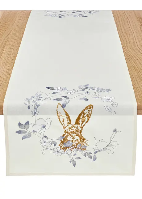 Tafelloper met glanzende print haas, bpc living bonprix collection