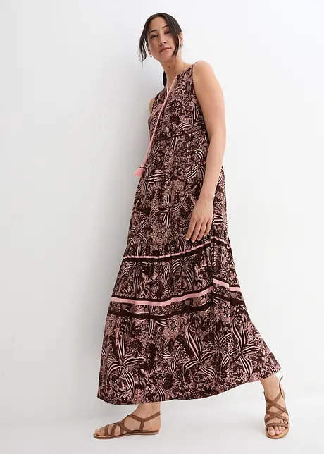 Geweven maxi jurk met print, bonprix