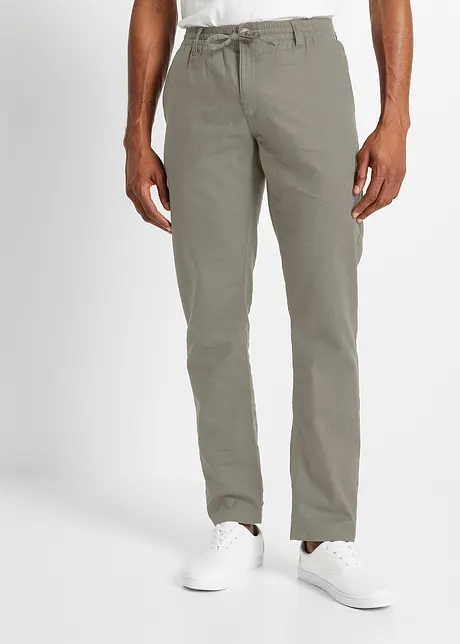 Regular fit chino met linnen, straight, bonprix