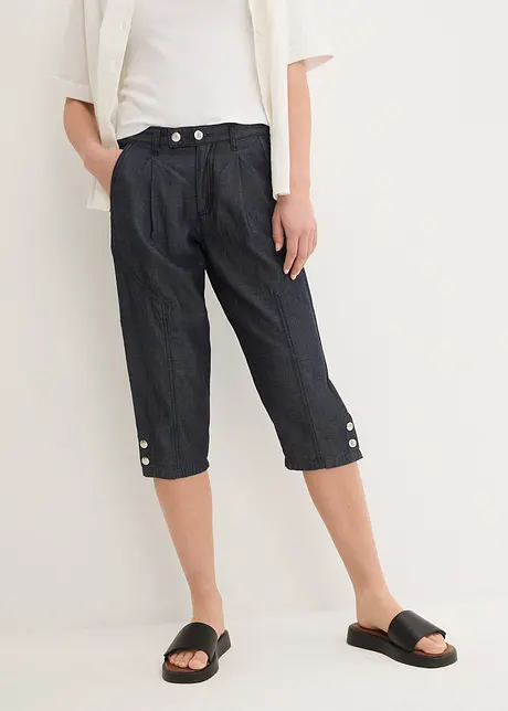 Mid waist capri jeans, wide leg, John Baner JEANSWEAR