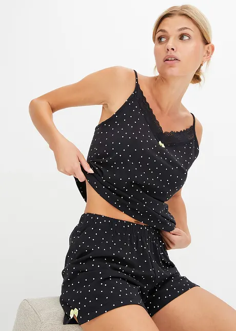 Shortama met sierlijk kant (2-dlg. set), bonprix