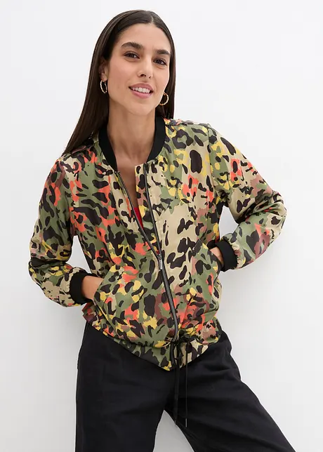 Satijnen bomber met print, bonprix