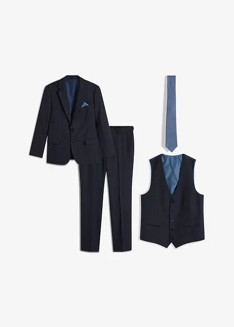 Pak met gilet en stropdas, slim fit (4-dlg. set), bonprix