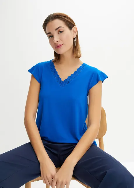 Shirt met kant van viscose, bonprix