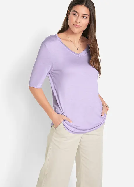 Longshirt van zachte viscose (set van 2), bonprix