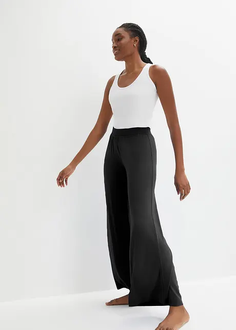 Pyjamabroek met wijde pijpen en viscose, bonprix