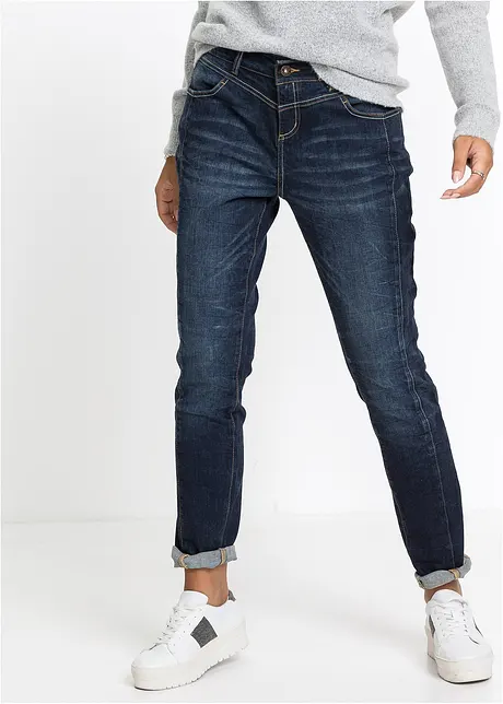 Boyfriend stretch jeans mid waist, bonprix