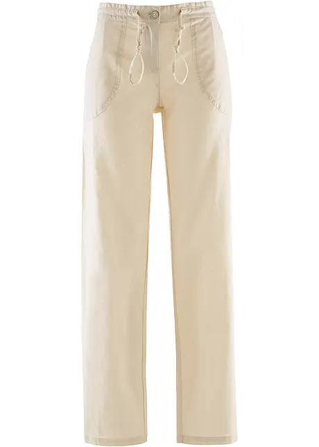 Wijde broek met linnen, bonprix