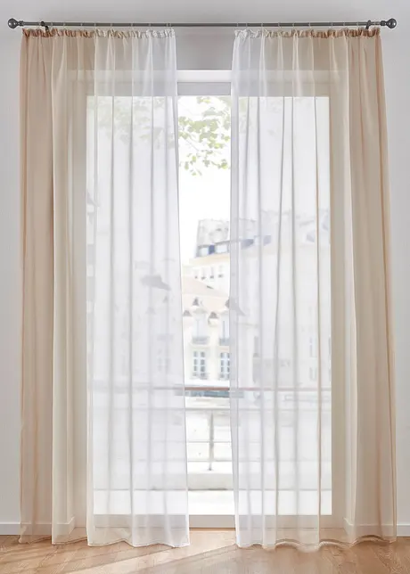 Gordijnen met gerecycled polyester en kleurverloop (set van 2), bonprix