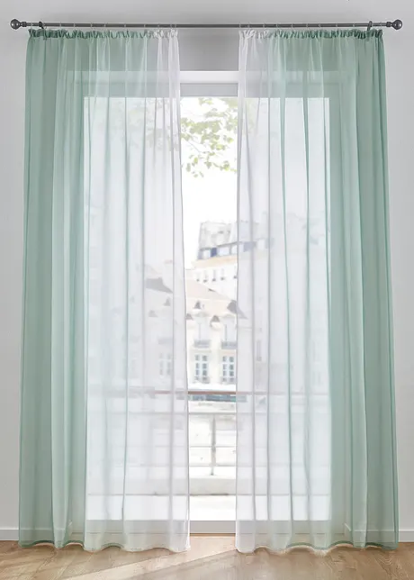 Gordijnen met gerecycled polyester en kleurverloop (set van 2), bonprix