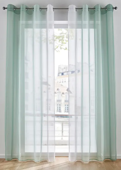 Gordijnen met gerecycled polyester en kleurverloop (set van 2), bonprix