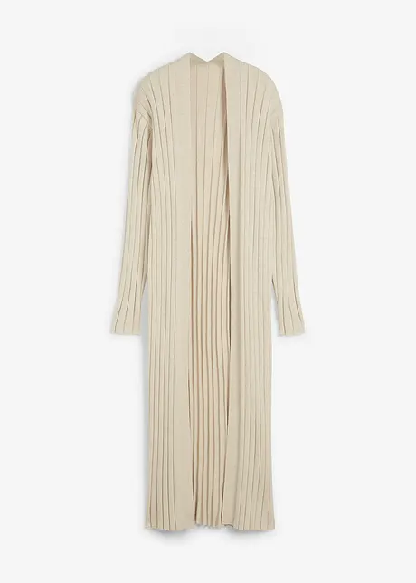 Lang gebreid vest met zijde, bonprix