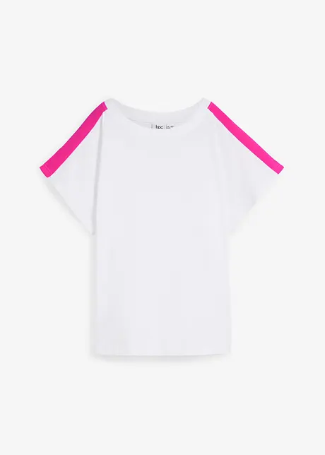 T-shirt met neonstrepen van biologisch katoen, bonprix