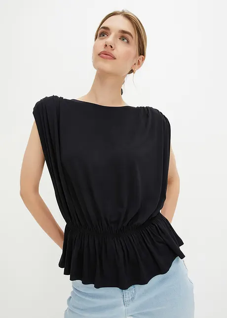 Mouwloos shirt met schoudervullingen, bonprix