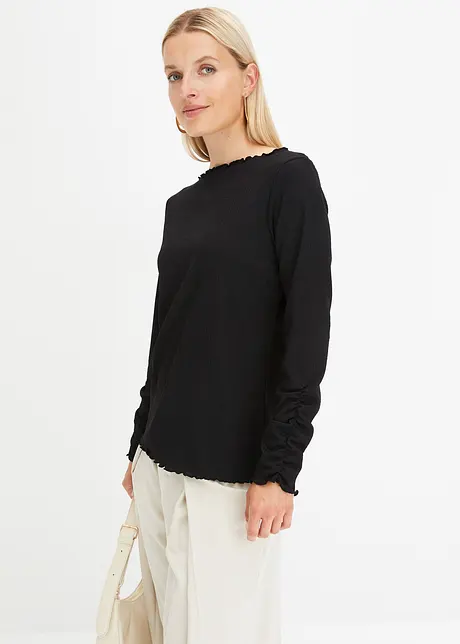 Longsleeve met plooitjes, bonprix