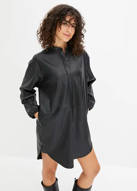 Imitatieleren oversized jurk, bonprix