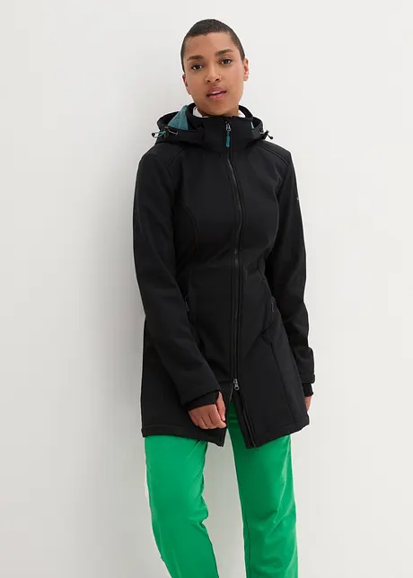 Lange outdoor softshell jas met teddyfleece, bonprix