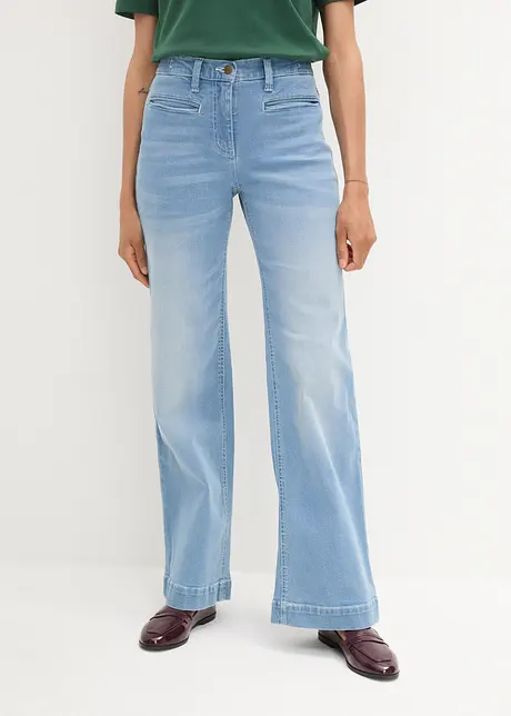 Flared Marlene Dietrich jeans, mid waist, bonprix