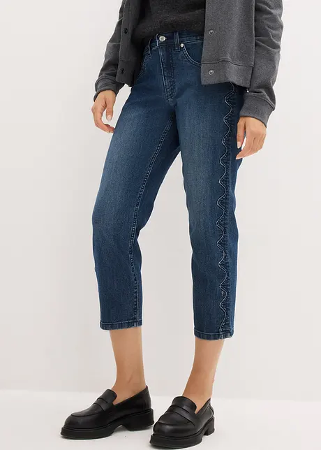 Capri jeans met sierstiksels, bonprix