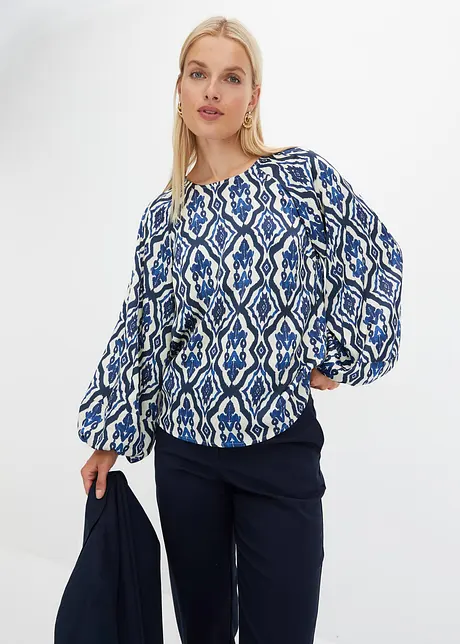 Gedessineerde blouse van satijn, bonprix