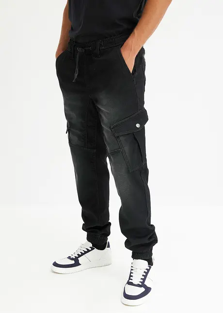 Regular fit jogging jeans met cargozakken, straight, bonprix