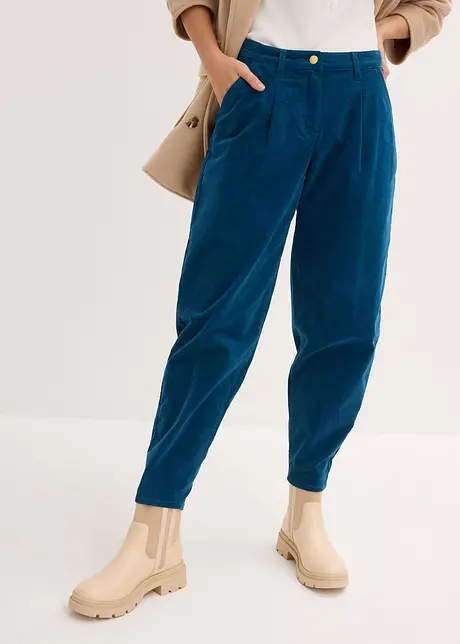 Corduroy broek met biologisch katoen, balloon fit, bonprix