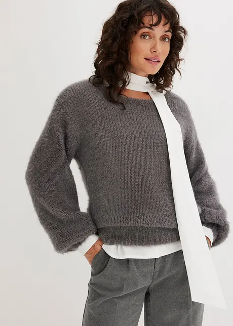 Fluffy, oversized trui, bonprix