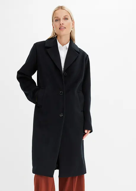 Korte coat in wollen look, bonprix