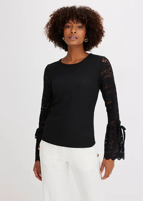 Longsleeve met kant, bonprix