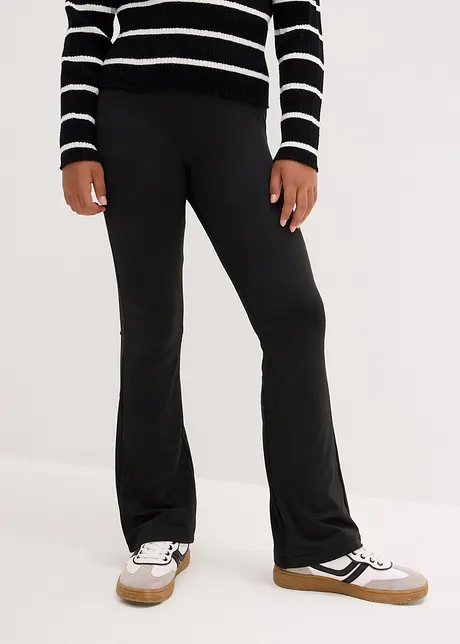 Bootcut jersey broek met geruwde binnenkant, bonprix